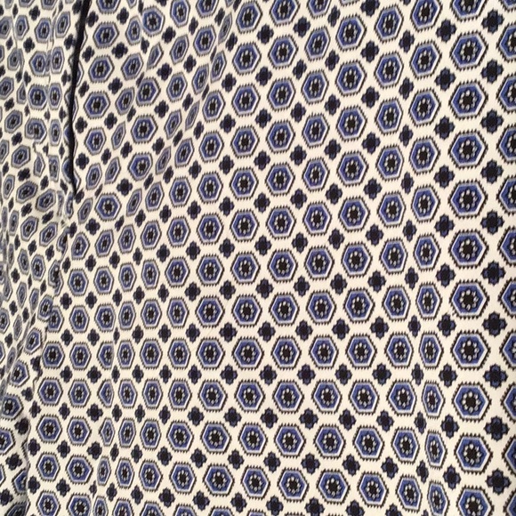 Audrey & Celine dressy Capri pants blue geometric design size 10 - Picture 3 of 5